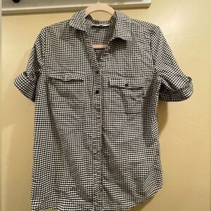 Emily Daniels checkered button top, size small
